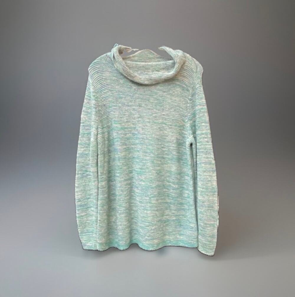J. Jill Striped Cowl Neck Lightweight Knit Sweater – Size Medium